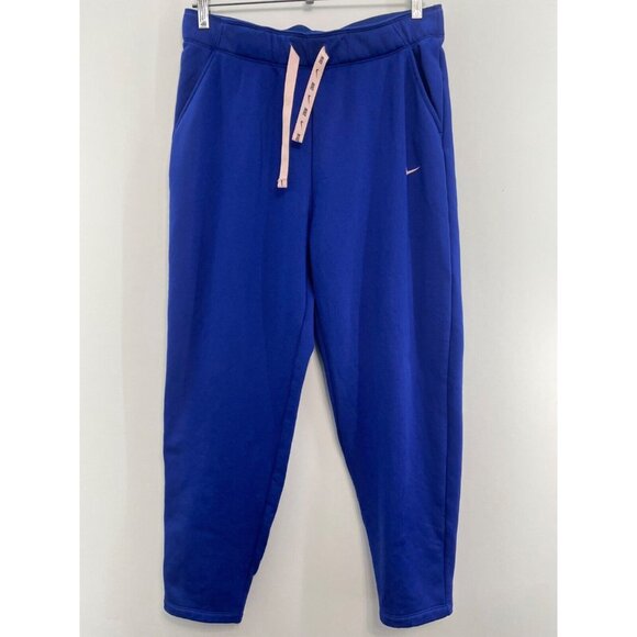 Nike Pants - Nike Thermo Fit Joggers Pants Athletic Zip Ankles Fleece Blue Pink Womens M